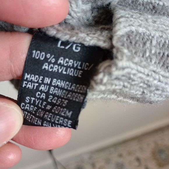 Authentic Illegal Vintage Men's Gray Mock Neck Pull Over Sweater 1/4 Zip Large - Picture 4 of 7